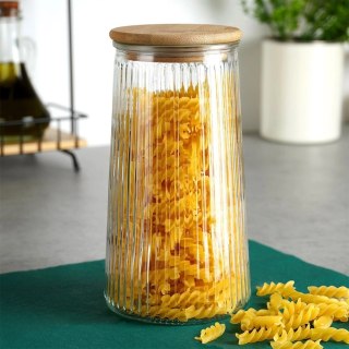 Grupa Orion Sp. z o.o. Pojemnik Szklany z Uszczelką Bambusową 1,3 L EXCELLENT HOUSEWARE 11 x 21 cm