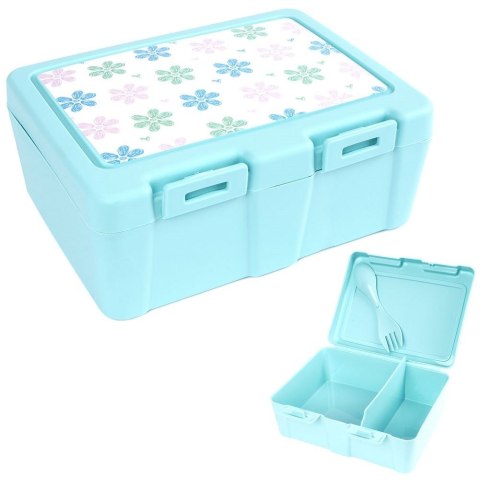 Grupa Orion Sp. z o.o. Pojemnik Lunchbox Dzielony Zestaw Sztućce 1 L ORION z Klipsami 18 x 14 cm
