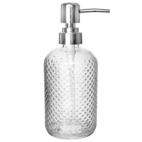 Grupa Orion Sp. z o.o. Dozownik do Mydła ORION 430 ml Szklany Ryflowany z Srebrną Pompką