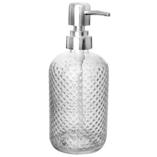 Grupa Orion Sp. z o.o. Dozownik do Mydła ORION 430 ml Szklany Ryflowany z Srebrną Pompką