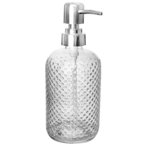 Grupa Orion Sp. z o.o. Dozownik do Mydła ORION 430 ml Szklany Ryflowany z Srebrną Pompką
