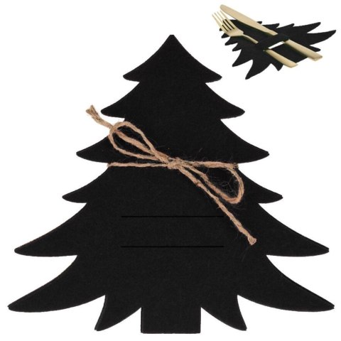 Grupa Orion Sp. z o.o. Zestaw 4 Pokrowce Etui na Sztućce Filc VILDE Świąteczna Choinka