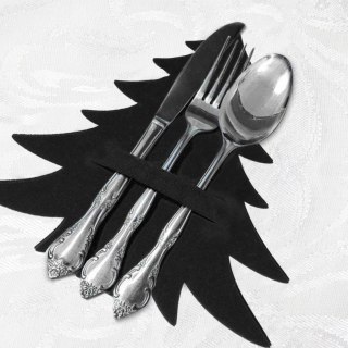 Grupa Orion Sp. z o.o. Zestaw 4 Pokrowce Etui na Sztućce Filc VILDE Świąteczna Choinka