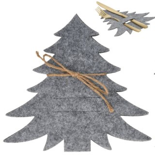 Grupa Orion Sp. z o.o. Zestaw 4 Pokrowce Etui na Sztućce Filc VILDE Świąteczna Choinka