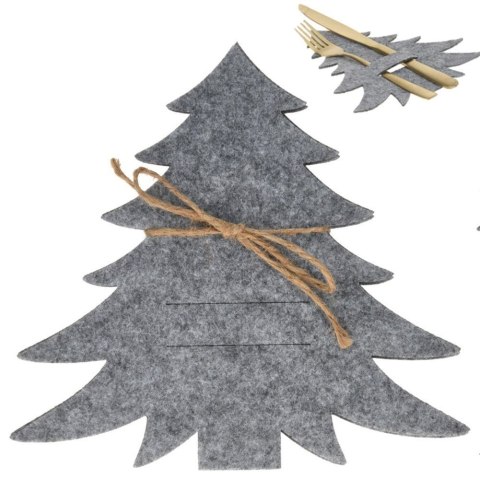 Grupa Orion Sp. z o.o. Zestaw 4 Pokrowce Etui na Sztućce Filc VILDE Świąteczna Choinka