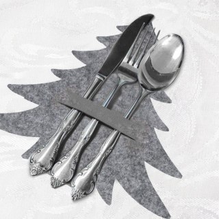 Grupa Orion Sp. z o.o. Zestaw 4 Pokrowce Etui na Sztućce Filc VILDE Świąteczna Choinka