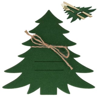 Grupa Orion Sp. z o.o. Zestaw 4 Pokrowce Etui na Sztućce Filc VILDE Świąteczna Choinka