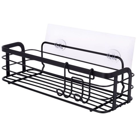 Grupa Orion Sp. z o.o. Półka Pod Prysznic Metalowa Czarna Przyklejana LOFT 295 cm VILDE