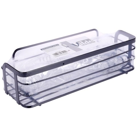 Grupa Orion Sp. z o.o. Półka Pod Prysznic Metalowa Czarna Przyklejana LOFT 295 cm VILDE