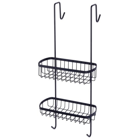 Grupa Orion Sp. z o.o. Półka pod Prysznic Zawieszana Metalowa Czarna Solidna VILDE 22x19x54,5 cm