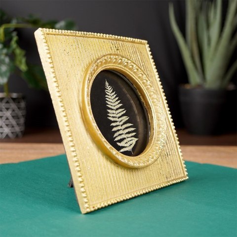 Grupa Orion Sp. z o.o. Ramka na Zdjęcia Fotografie Złota Ozdobna Dekoracyjna Stojąca VILDE 10x10cm