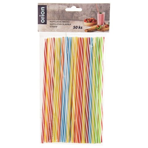 Grupa Orion Sp. z o.o. Słomki Wielorazowe Zestaw 50 szt. Kolorowe 22 cm do Zmywarki ORION