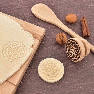 Grupa Orion Sp. z o.o. Stempel do Ciastek Drewniany Płatek Śniegu Dekoracja 5,5 cm ORION