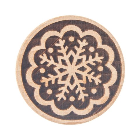 Grupa Orion Sp. z o.o. Stempel do Ciastek Drewniany Płatek Śniegu Dekoracja 5,5 cm ORION