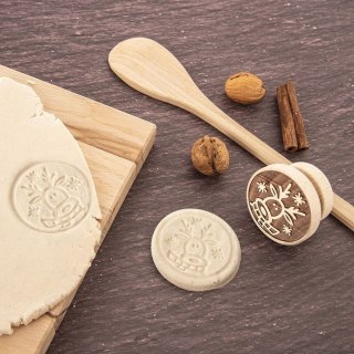 Grupa Orion Sp. z o.o. Stempel do Ciastek Drewniany Renifer Pierników Dekoracja 5,5 cm ORION