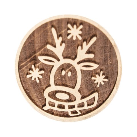 Grupa Orion Sp. z o.o. Stempel do Ciastek Drewniany Renifer Pierników Dekoracja 5,5 cm ORION