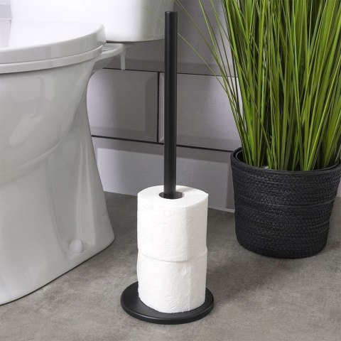 Grupa Orion Sp. z o.o. Stojak na Papier Toaletowy Wolnostojący Stalowy Czarny Mat na 5 Rolek BS