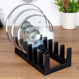 Grupa Orion Sp. z o.o. Stojak na Pokrywki i Talerze Czarny Organizer Szafka 6 szt. 28 cm VILDE