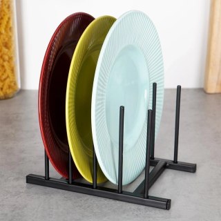 Grupa Orion Sp. z o.o. Stojak na Pokrywki Talerze Metalowy Czarny LOFT 4 szt. 19,5 cm HSC