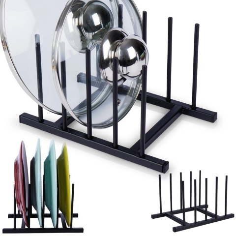 Grupa Orion Sp. z o.o. Stojak na Pokrywki Talerze Metalowy Czarny LOFT 4 szt. 19,5 cm HSC