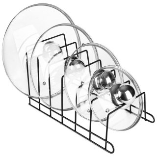 Grupa Orion Sp. z o.o. Stojak Organizer na Pokrywki Talerze Metalowy Czarny ORION 34 x 18 x 18 cm