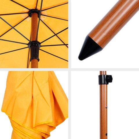 AM/63 Parasol Plażowy Ogrodowy Stabilny Żółty Regulowany Składany AMBIANCE 200 cm
