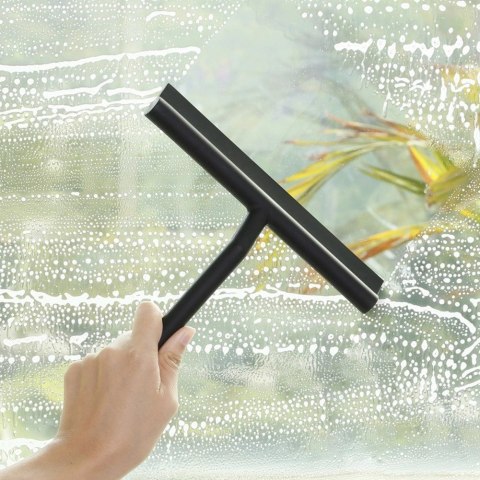 Grupa Orion Sp. z o.o. Ściągaczka do Szyb z Haczykiem Silikonowa Czarna Solidna VILDE 24,5x20,5 cm