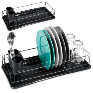 Grupa Orion Sp. z o.o. Suszarka na Naczynia Ociekacz Czarny z Wyjmowaną Tacą 50 cm VILDE
