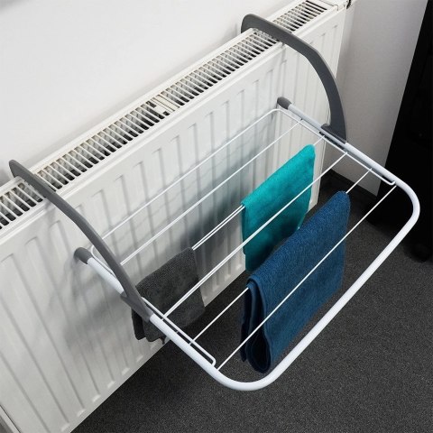 Grupa Orion Sp. z o.o. Suszarka na Pranie na Kaloryfer Metalowa Biała Rozkładana VILDE 55x50,5 cm