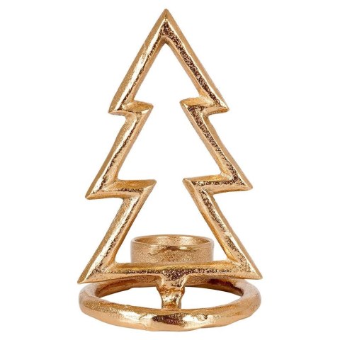 Grupa Orion Sp. z o.o. Świecznik Choinka Tealight 1 Świeczka Świąteczny Złoty Loft VILDE 16 cm