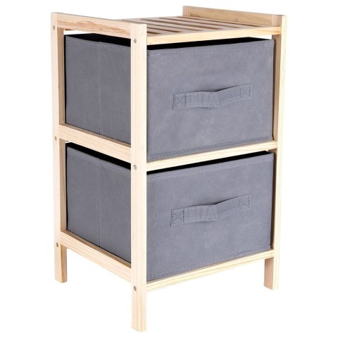 Grupa Orion Sp. z o.o. Szafka Drewniana z Dwoma Szufladami Szara Styl Skandynawski 46 cm VILDE