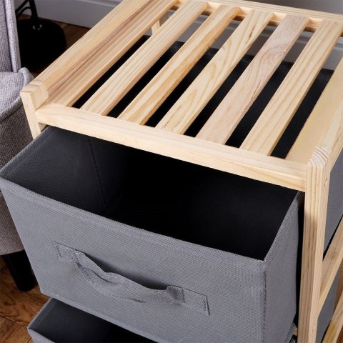 Grupa Orion Sp. z o.o. Szafka Drewniana z Dwoma Szufladami Szara Styl Skandynawski 46 cm VILDE