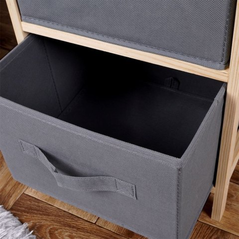 Grupa Orion Sp. z o.o. Szafka Drewniana z Dwoma Szufladami Szara Styl Skandynawski 46 cm VILDE