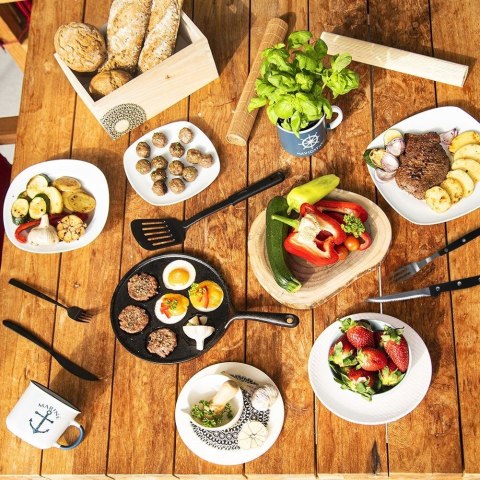 Grupa Orion Sp. z o.o. Sztućce do Steków Burgerów Stalowe Zestaw 12 el. BBQ Ząbkowane Ostrze