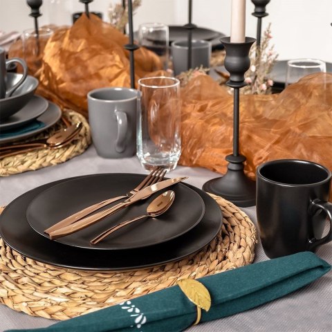 Grupa Orion Sp. z o.o. Talerz Deserowy Ceramiczny Czarny ALFA 21,5 cm ORION Zmywarka