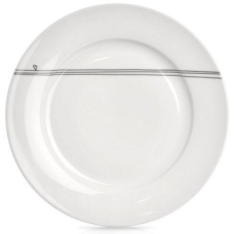 Grupa Orion Sp. z o.o. Talerz Obiadowy Płytki Porcelanowy Biały SERCE 27 cm ORION Dekor