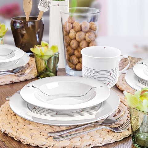 Grupa Orion Sp. z o.o. Talerz Obiadowy Płytki Porcelanowy Biały SERCE 27 cm ORION Dekor