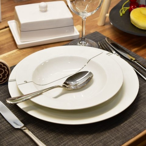 Grupa Orion Sp. z o.o. Talerz Obiadowy Płytki Porcelanowy Biały SERCE 27 cm ORION Dekor