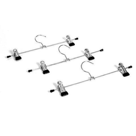 Grupa Orion Sp. z o.o. Wieszak na Spodnie z Klipsami 3 szt. ORION Regulowane Metalowe