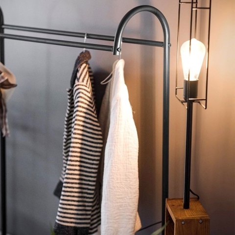 Grupa Orion Sp. z o.o. Wieszak Podłogowy Stojący Metalowy VILDE Czarny LOFT Półka na Buty 147 cm