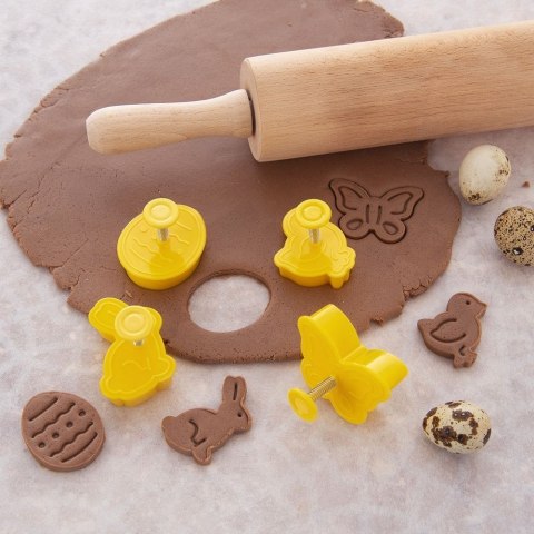 Grupa Orion Sp. z o.o. Wykrawacze do Ciastek 4 szt. ORION Wielkanoc z Tłokiem Żółte