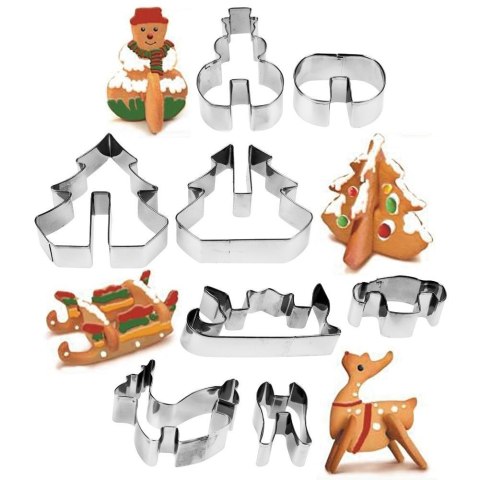 Grupa Orion Sp. z o.o. Wykrawacze do Ciastek 8 el. LA CUCINA 3D Stal Nierdzewna Świąteczne