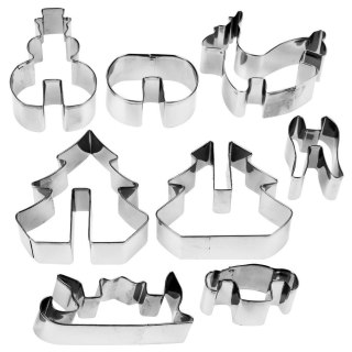 Grupa Orion Sp. z o.o. Wykrawacze do Ciastek 8 el. LA CUCINA 3D Stal Nierdzewna Świąteczne