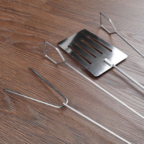 Grupa Orion Sp. z o.o. Zestaw Przyborów do Grilla 3 el. BBQ Stal Chromowana Długość 38 cm