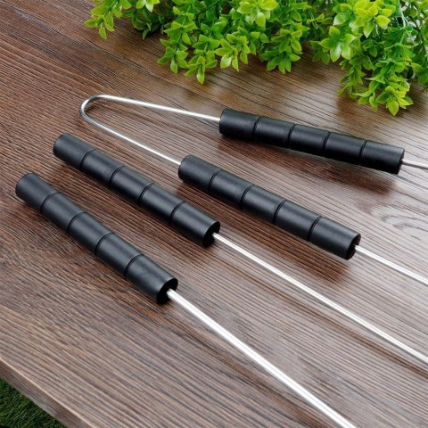 Grupa Orion Sp. z o.o. Zestaw Przyborów do Grilla 3 el. BBQ Stal Chromowana Długość 38 cm
