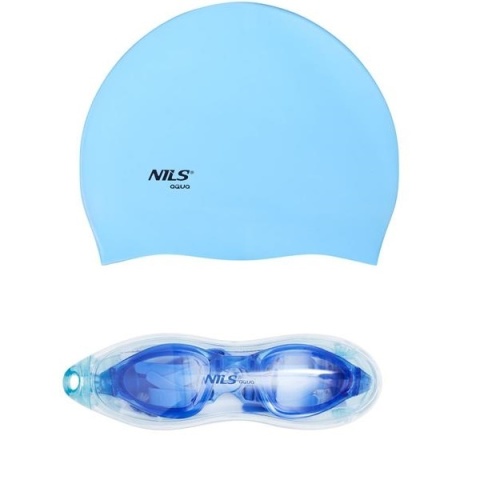 NQC JEDNOKOLOROWY BL01 JASNONIEBIESKI + NQG180AF NIEBIESKI OKULARKI