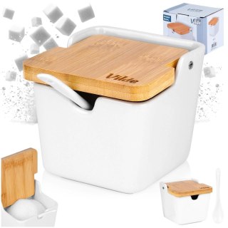 Grupa Orion Sp. z o.o. Cukierniczka Cukiernica Ceramiczna Biała z Uchylną Pokrywką VILDE 250 ml