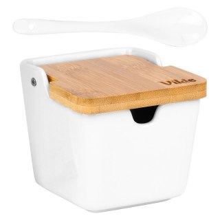 Grupa Orion Sp. z o.o. Cukierniczka Cukiernica Ceramiczna Biała z Uchylną Pokrywką VILDE 250 ml