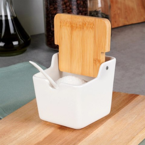 Grupa Orion Sp. z o.o. Cukierniczka Cukiernica Ceramiczna Biała z Uchylną Pokrywką VILDE 250 ml