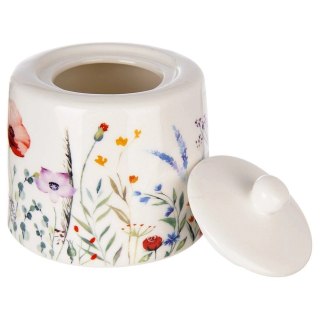 Grupa Orion Sp. z o.o. Cukierniczka Cukiernica Porcelanowa Biała Ozdobna Dekor Maki ORION 320 ml